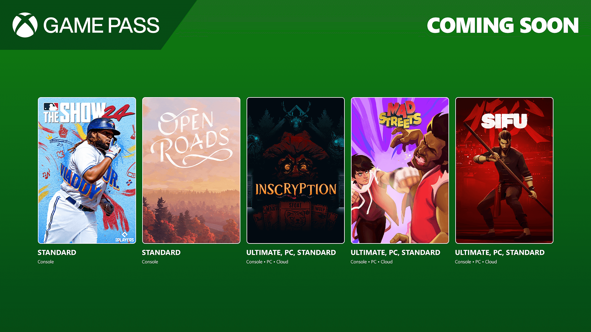 Game Pass Coming Soon October 1 2024