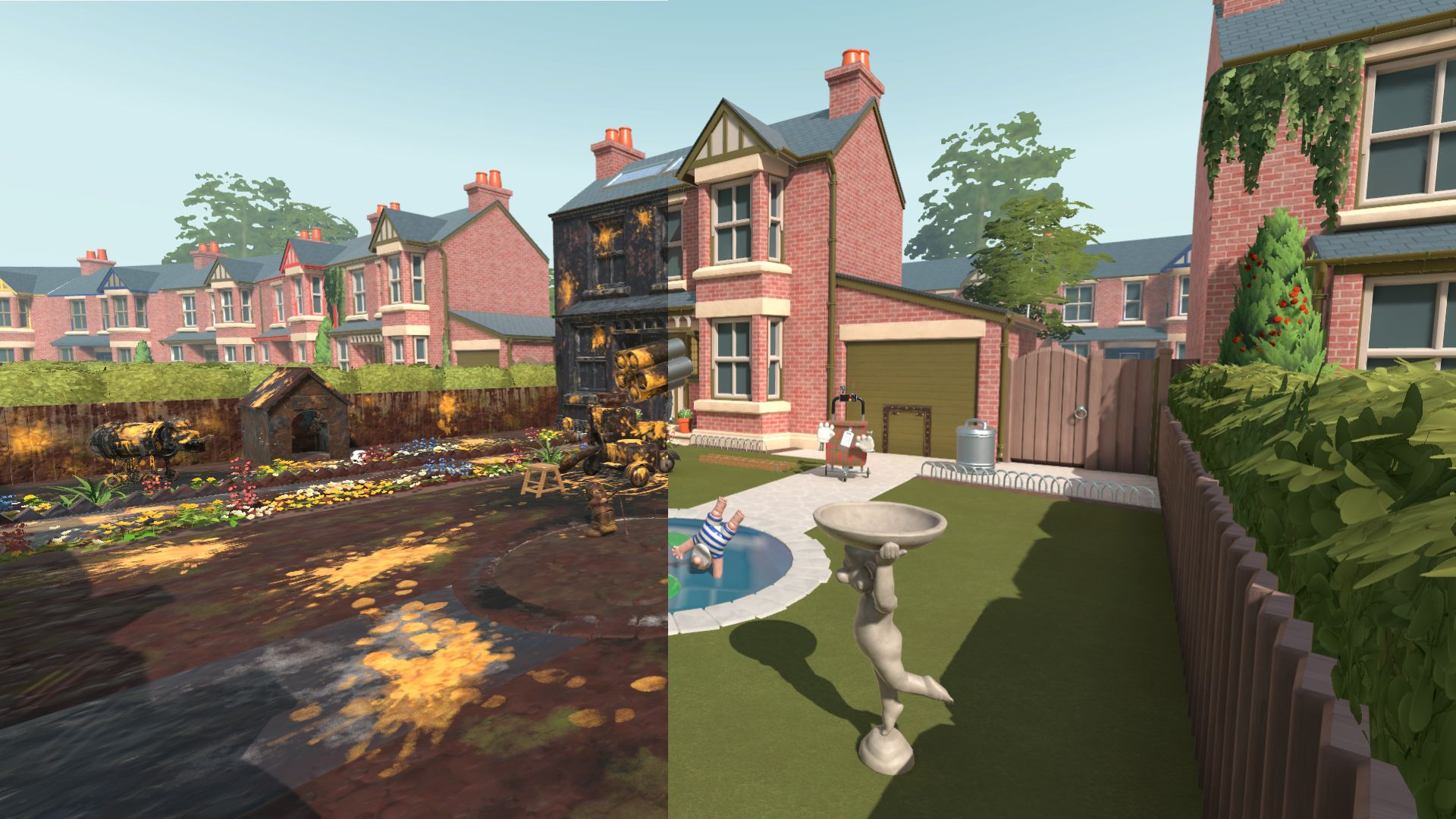 A screenshot from PowerWash Simulator's Wallace & Gromit Pack