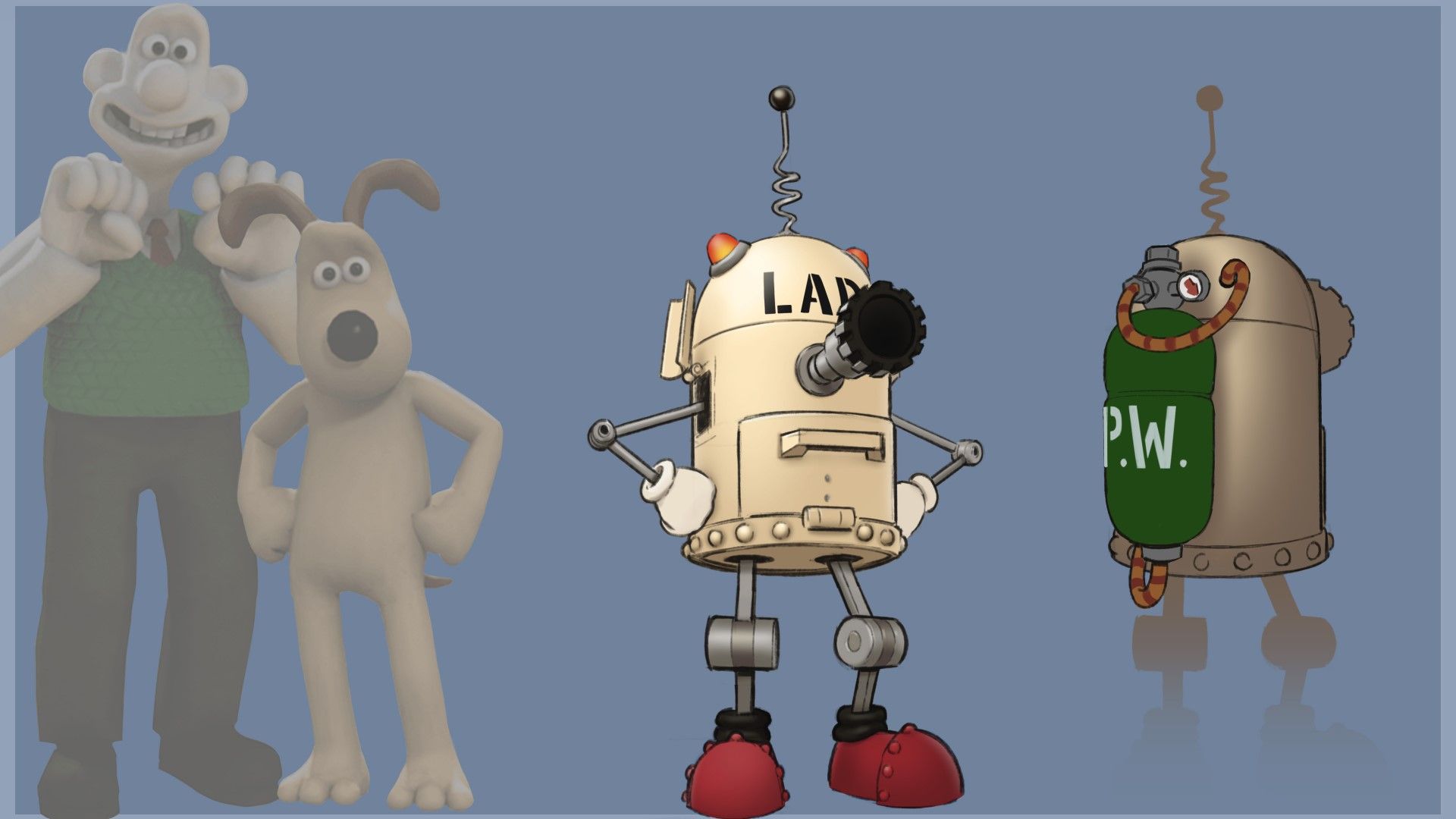 Concept art from PowerWash Simulator's Wallace & Gromit Pack