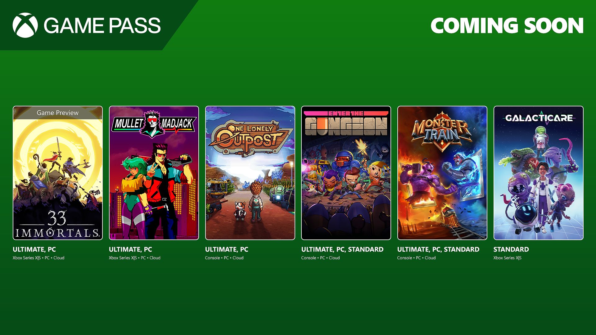 Coming Soon to Game Pass: 33 Immortals, Mullet Madjack, One Lonely Outpost, and More