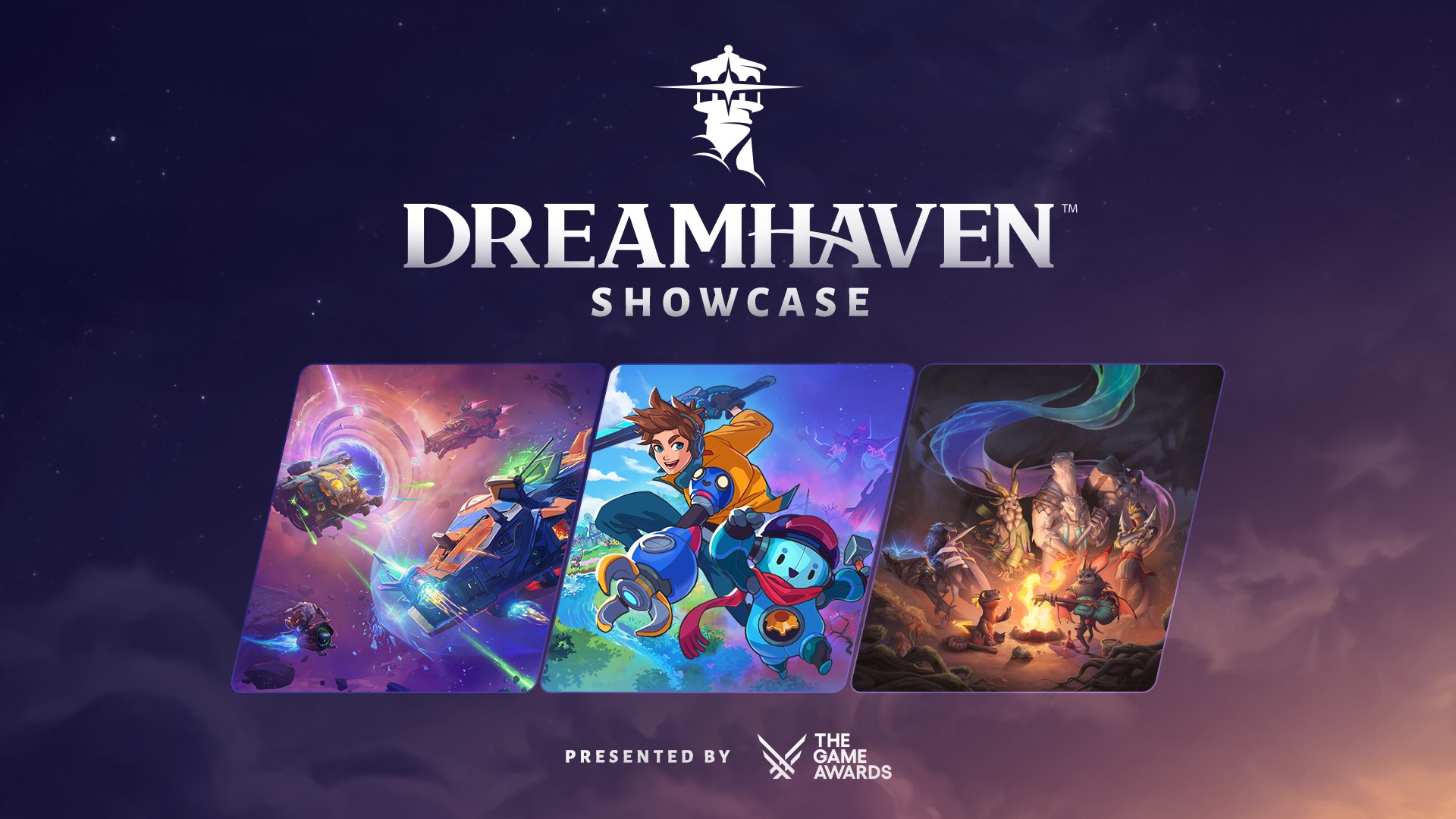 Imagem com a capa de três jogos da Dreamheaven