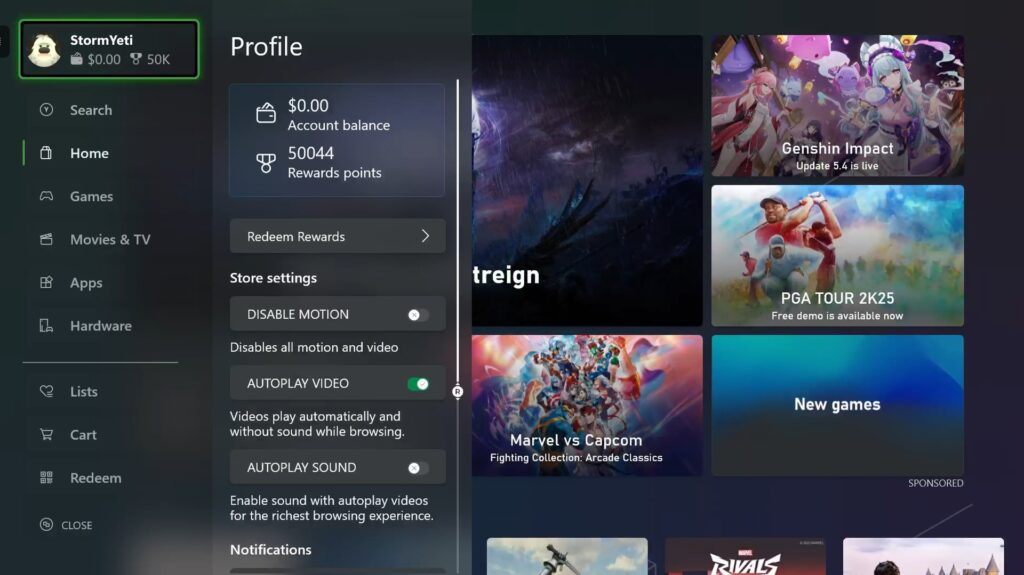 Imagem do App Xbox no PC