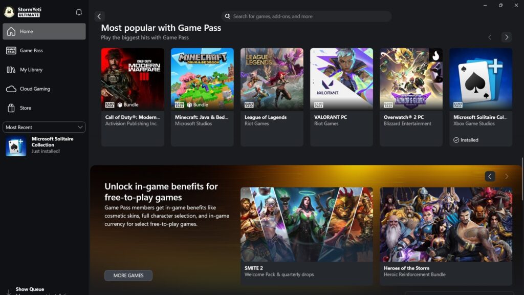Imagem do App Xbox para PC