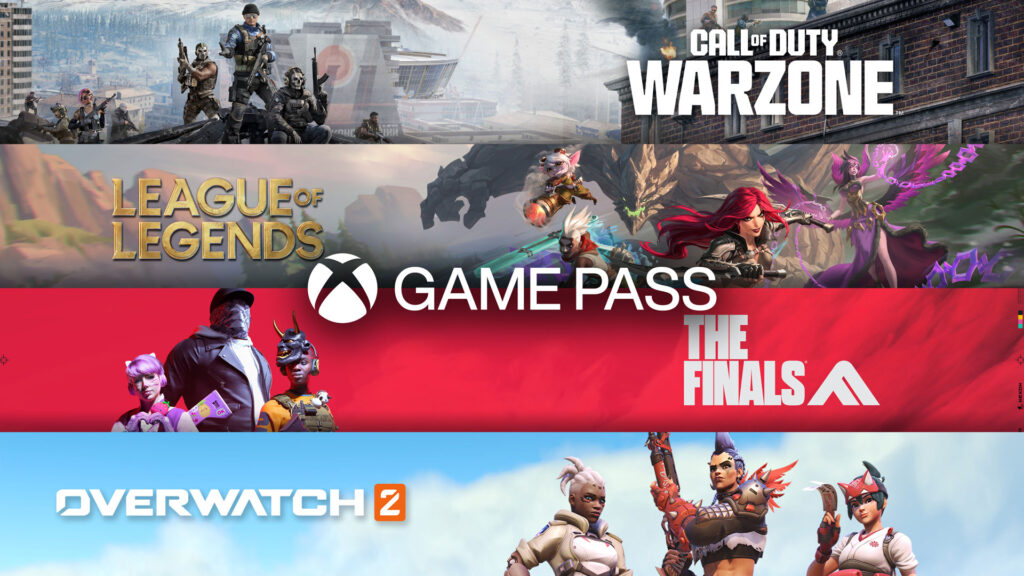 Imagem com os jogos Call of Duty Warzone, League of Legends, The Finals e Overwatch 2