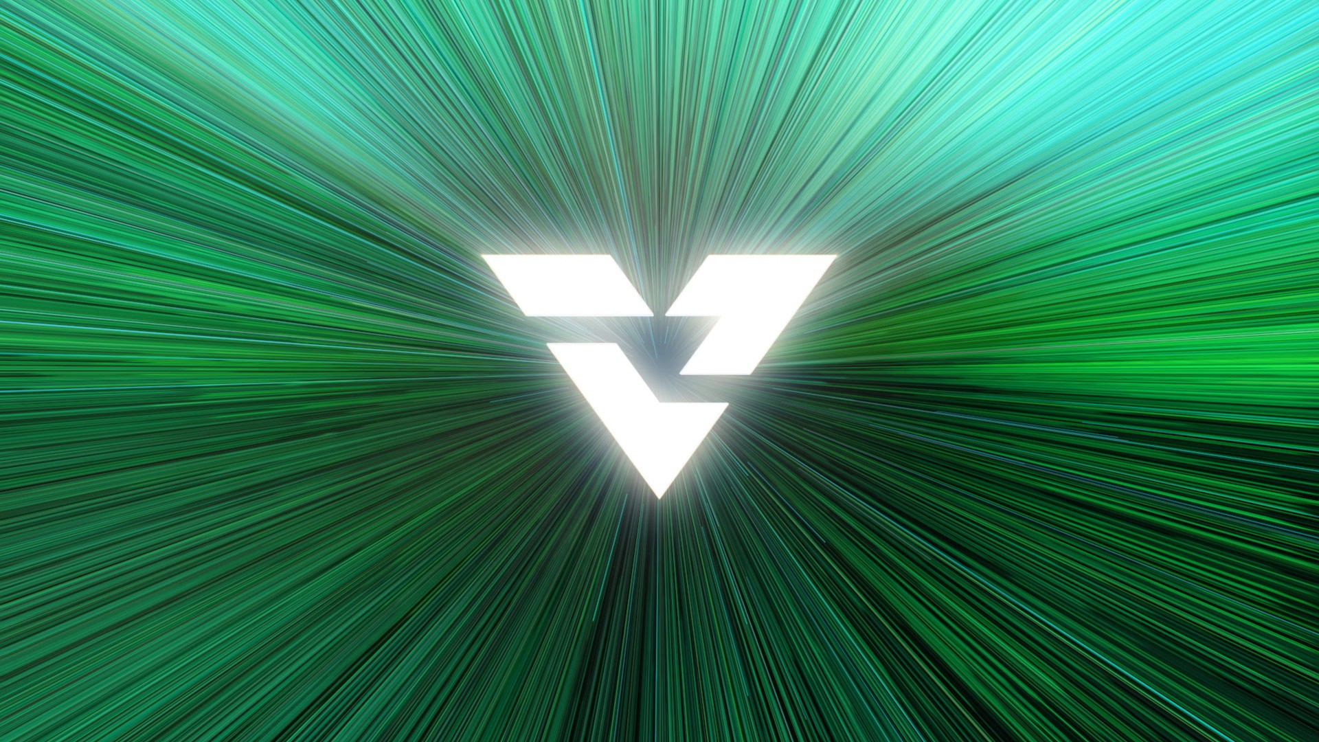 Знак Xbox Velocity Architecture на фоне зеленых лучей